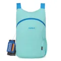Leichter faltbarer Rucksack in Hellblau, lässiger Outdoor-Reisedaypack mit blauen Trägern. - Himmelblau