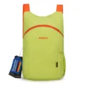 Leichter faltbarer Rucksack gruen fuer Outdoor Sport Reisen mit orangen Schulterguerteln - Grün