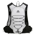 White grid running backpack marathon trail running vest outdoor sports breathable cycling bag - White