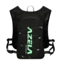10L running hydration backpack for men and women, breathable black marathon vest. - Black/Green