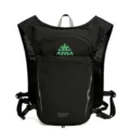 Schwarzer Lauf-Trinkrucksack mit atmungsaktiven Netz-Schultergurten für Outdoor-Marathon. - Rucksack + 500ML Flasche + 1,5L Blaue Trinkblase / Schwarz & Grün