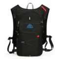 Schwarzer Lauf-Trinkrucksack, leichte Mesh-Sportweste fuer Marathon, Radfahren und Wandern. - Einzelne Tasche / Schwarz mit Blau