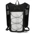 Schwarzer Lauf-Trinrucksack mit atmungsaktivem Mesh und reflektierenden Kordeln für Outdoor-Sport. - Einzelne Tasche / Schwarz