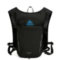 Schwarzer Laufrucksack, atmungsaktiver Mesh-Marathon-Trinkbeutel für Outdoorsport und Wandern. - Einzelne Tasche / Schwarz mit Blau
