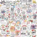 50pcs Spanish motivational religious waterproof stickers for luggage water bottle laptop DIY decor - 50 Pieces/Pack