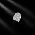 Hip hop μονό δόντι grillz με λαμπερές πέτρες για άνδρες αξεσουάρ μόδας λεπτομέρεια. - 1 Τεμάχιο/Συσκευασία (Με Οδοντική Κόλλα) / Ασημί