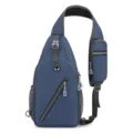 Men sling backpack multi-functional casual cross-body chest bag sport outdoor shoulder bag - Dark Blue