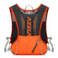 Azela running vest backpack outdoor sports marathon hiking breathable mesh cycling pack - 5l / Dark Gray with Orange