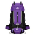 Azela 60L outdoor mountaineering backpack, large capacity travel hiking rucksack purple - 60L / Purple