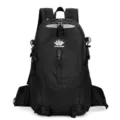 Black large capacity outdoor hiking backpack multi-functional waterproof sports travel bag. - Black