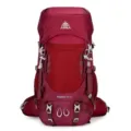 Grande zaino da trekking all'aperto, nylon impermeabile sportivo da alpinismo, rosso - 36-55L / Rosso rosa