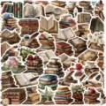 Vintage book stickers aesthetic decorative stickers waterproof stationery for diary DIY crafts - Default