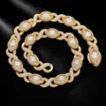 Goldene Hip-Hop Kette für Herren, 15mm Infinity Auge Design mit glitzernden Zirkonias. - 16 Zoll (15MM) / Gold Weiß Zirkonia