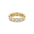 Detailed close-up view of the elegant full-circle zircon eternity ring with gold finish. - Size 6 / Round Cut Eternity Style (JZ506)