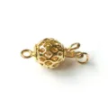 Gold plated ball clasp hollow mesh design necklace clasp DIY jewelry findings accessory - Model 831 / 8mm / Gold