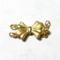 Gold 925 silver bow multi-strand clasp, jewelry accessory for pearl necklace bracelet DIY. - Double Ring Bow / Gold