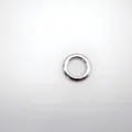 Stainless steel polished jump ring detail view, DIY jewelry making component accessory. - Round