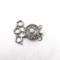 DIY mehrsträngiger Halskettenverschluss, silberner runder Blumenverbinder für Schmuck. - Dreifachring Weiß