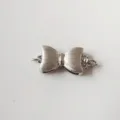 Silberner Schleifen Schmuckverschluss fuer Perlenketten Armband DIY Handwerk Zubehoer - Großes Taillenherz / Weiß