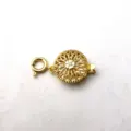 Vergulder hohler Sonnenblumen Schmuckverschluss DIY mehrlagige Halskette Armbandverbinder - Einzelring in Gold