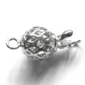 Silver tone metal hollow ball necklace clasp DIY jewelry findings for pearl bead bracelets. - Model 831 / 8mm / White
