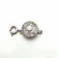 Silver Tone Filigree Round Clasp DIY Layered Necklace Bracelet Jewelry Findings Component - Single Ring in White