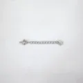 Silver extension chain with lobster clasp and heart charm for jewelry making and repair. - 5.5mm Round Clasp and Extension Chain with Heart Tag