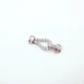 Zirconia paved horseshoe clasp for DIY pearl necklaces, copper gold plated connector accessory. - White With Horseshoe Buckle