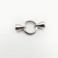 Metal spring ring clasp with cone ends detail, silver jewelry DIY accessory connector component. - Round Snap Clasp / 16mm / White
