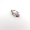 Rectangle Pearl Clasp Mother of Pearl Cubic Zirconia Jewelry Connector for Bracelet - Single Row / White