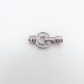 DIY baguette cubic zirconia round toggle clasp for necklace and bracelet jewelry making. - Small White