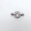 DIY silver tone baguette cubic zirconia jewelry connecting clasp for necklace bracelet making. - Large White