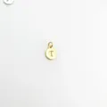 Gold plated round letter T pendant charm DIY jewelry accessory bracelet necklace craft making - T Round Pendant / Gold