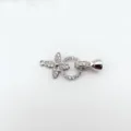 DIY Flower Shape Cubic Zirconia Clasp for Necklace Bracelet Jewelry Making Connector Part - White Clover