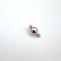 Silver tone spherical ball clasp for DIY pearl necklace bracelet jewelry making variant - 8mm / White
