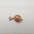 DIY gold plated copper sunflower hollow multilayer necklace bracelet clasp jewelry connector - Single Ring Rose Gold