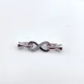 Silver infinity zircon pearl necklace clasp DIY bracelet connecting jewelry accessory. - Single Row / White Gold