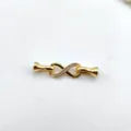 Gold infinity shape jewelry clasp with cubic zirconia, perfect for DIY pearl necklaces, bracelets. - Single Row / Gold