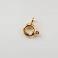 Gold plated spring ring clasp for necklace bracelet jewelry making, durable metal findings. - Spring Ring Clasp / Gold