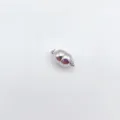 Silver magnetic clasp for pearl necklace or bracelet, metal peanut buckle jewelry accessory. - 9mm Glossy / White