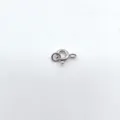 Silver Spring Ring Clasp Jewelry Making Findings Connector for Bracelets Necklaces DIY Crafts - Spring Clasp with Jump Ring / White