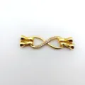 Gold Mikro Pave Zirkon Unendlichkeit Halskette Verschluss DIY Schmuck Verbindung Zubehör - Groß Doppelreihig / Gold