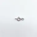 Silver Spring Ring Clasp for Jewelry Making Necklace Bracelet Ends Connecting Findings - Spring Clasp with Tag / White