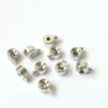 Silver Metal Cord End Clasps Jewelry Findings for Beading Bracelets and Necklaces - Safety Clip / White