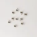 Silver color metal jewelry clasps and end beads for necklace and bracelet making DIY crafts. - Spherical Positioning Bead / White