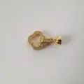 Gold plated clover clasp zircon pave jewelry findings for DIY necklace bracelet - Gold