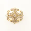 Close-up detail of the gold-plated rhinestone paved DIY necklace clasp accessory. - Gold