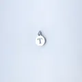 Silver letter T pendant charm for custom necklaces and bracelets DIY jewelry making. - White Tag