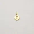 Gold letter T pendant charm, stylish initial jewelry accessory for custom necklaces. - Hang Tag Gold