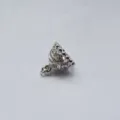 DIY silver metal jewelry clasp accessory for necklace and sweater chain design parts. - Tassel Cap / White Gold